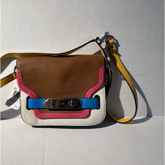 Coach Handbags - NWT - *RARE* COACH Swagger Shoulder Bag in Rainbow Color-Block Leather